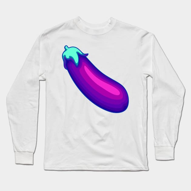 Eggplant Long Sleeve T-Shirt by Liz Disenchanted